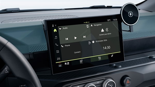 nouvelle Dacia Spring - support smartphone avec chargeur à induction intégré