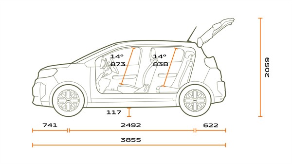 Dacia Spring - dimensions